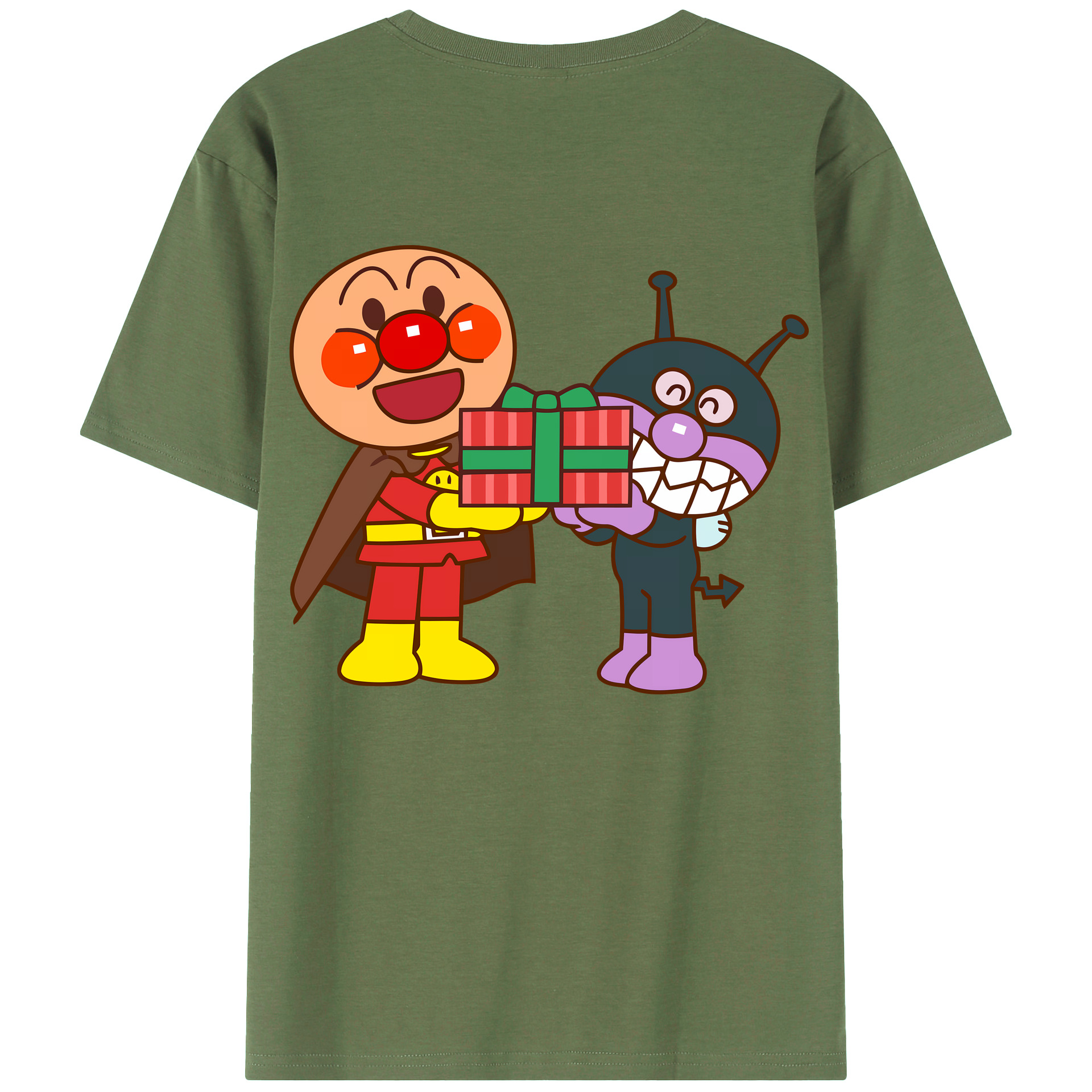 （画像用） アンパンマン Anpanman 綿100％ メンズ半袖Tシャツ（バックプリント） 通気性